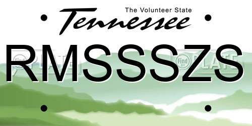 RMSSSZS Tennessee License Plate