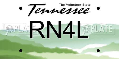 RN4L Tennessee License Plate