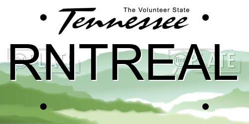 RNTREAL Tennessee License Plate