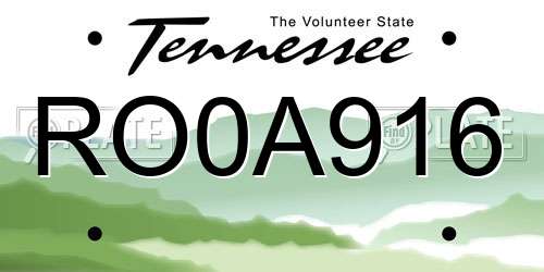 RO0A916 Tennessee License Plate