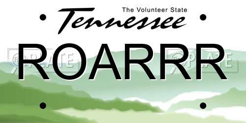 ROARRR Tennessee License Plate