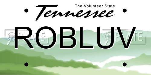 ROBLUV Tennessee License Plate