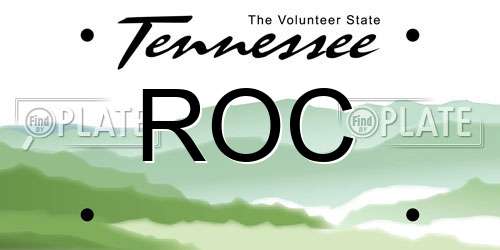 ROC Tennessee License Plate