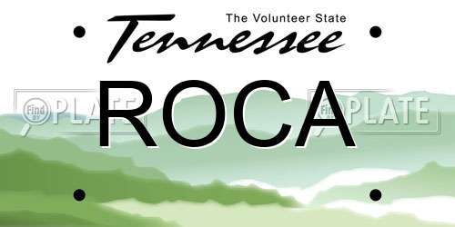 ROCA Tennessee License Plate