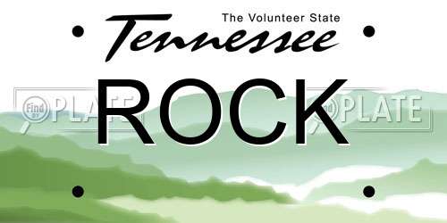 ROCK Tennessee License Plate