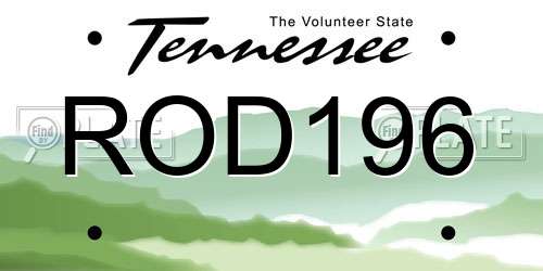 ROD196 Tennessee License Plate