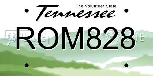ROM828 Tennessee License Plate