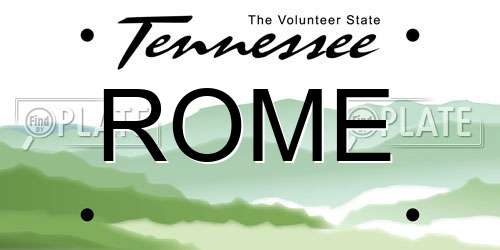 ROME Tennessee License Plate