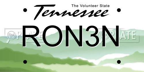 RON3N Tennessee License Plate