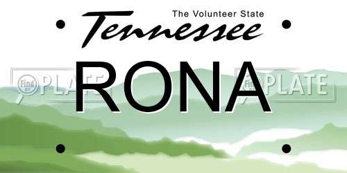 RONA Tennessee License Plate