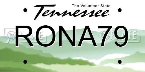 RONA79 Tennessee License Plate