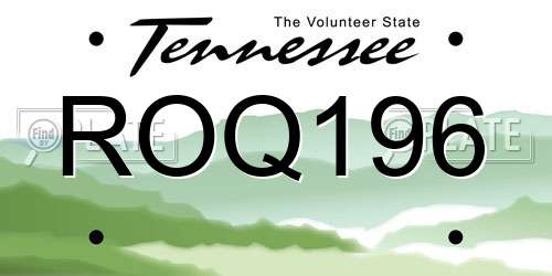 ROQ196 Tennessee License Plate