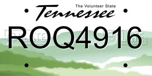 ROQ4916 Tennessee License Plate