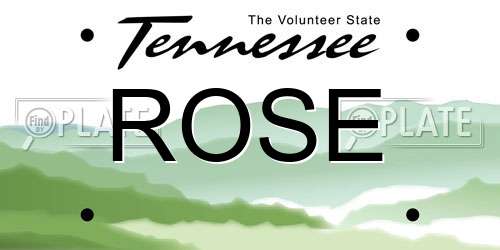ROSE Tennessee License Plate