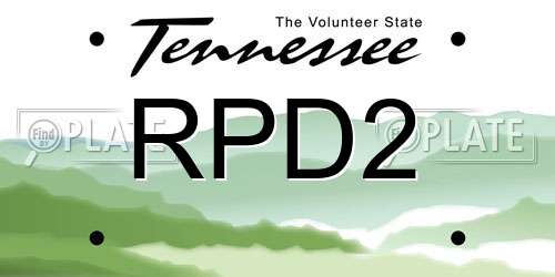 RPD2 Tennessee License Plate