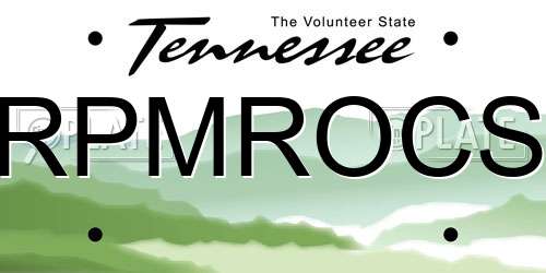 RPMROCS Tennessee License Plate