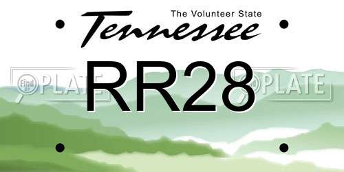 RR28 Tennessee License Plate
