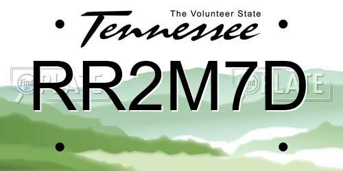 RR2M7D Tennessee License Plate