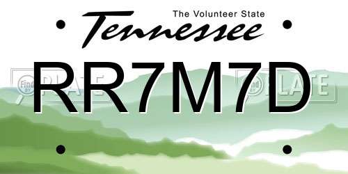 RR7M7D Tennessee License Plate