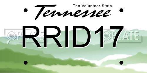 RRID17 Tennessee License Plate