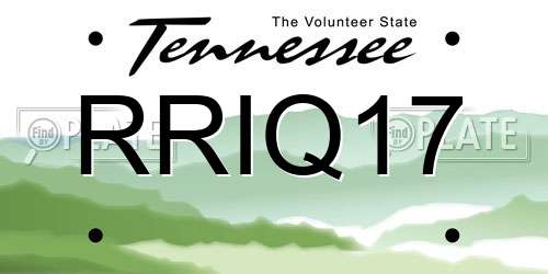 RRIQ17 Tennessee License Plate