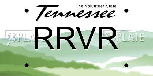 RRVR Tennessee License Plate