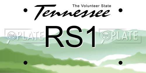 RS1 Tennessee License Plate