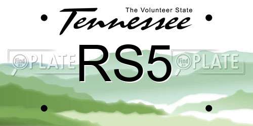 RS5 Tennessee License Plate