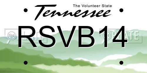 RSVB14 Tennessee License Plate