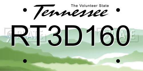 RT3D160 Tennessee License Plate
