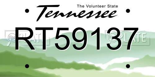 RT59137 Tennessee License Plate