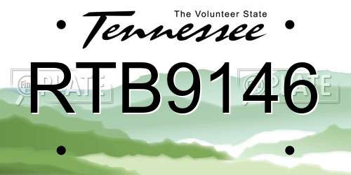 RTB9146 Tennessee License Plate