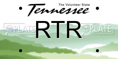 RTR Tennessee License Plate