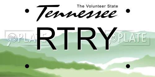 RTRY Tennessee License Plate