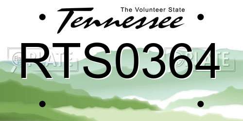 RTS0364 Tennessee License Plate