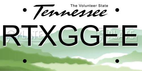 RTXGGEE Tennessee License Plate