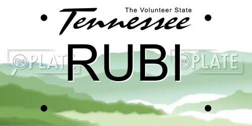 RUBI Tennessee License Plate
