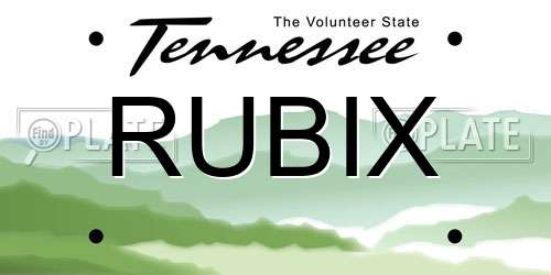RUBIX Tennessee License Plate