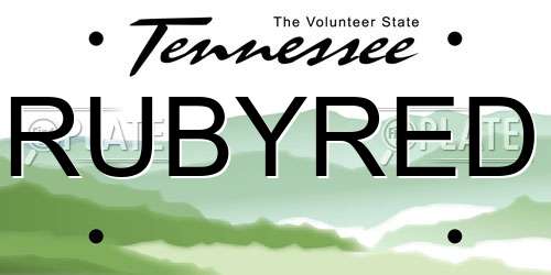 RUBYRED Tennessee License Plate