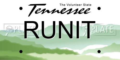 RUNIT Tennessee License Plate