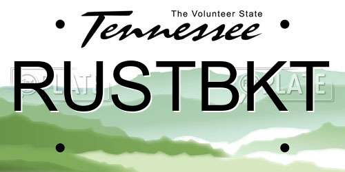 RUSTBKT Tennessee License Plate