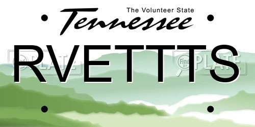 RVETTTS Tennessee License Plate