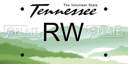 RW Tennessee License Plate