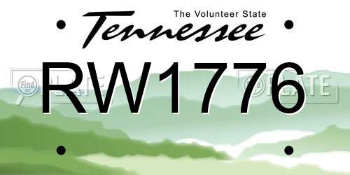 RW1776 Tennessee License Plate
