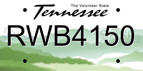 RWB4150 Tennessee License Plate