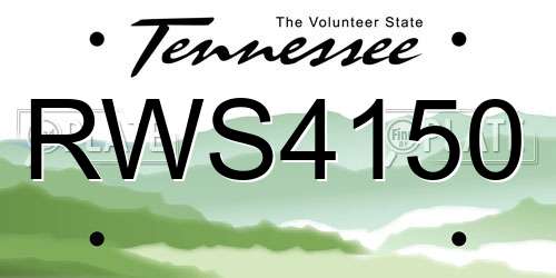RWS4150 Tennessee License Plate