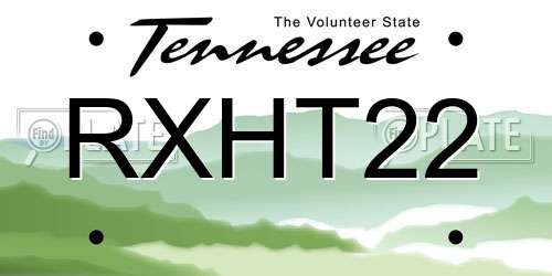 RXHT22 Tennessee License Plate