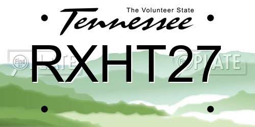 RXHT27 Tennessee License Plate