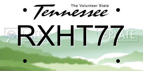 RXHT77 Tennessee License Plate