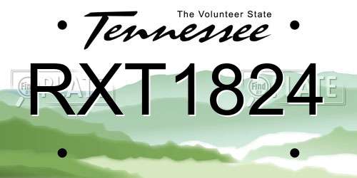 RXT1824 Tennessee License Plate